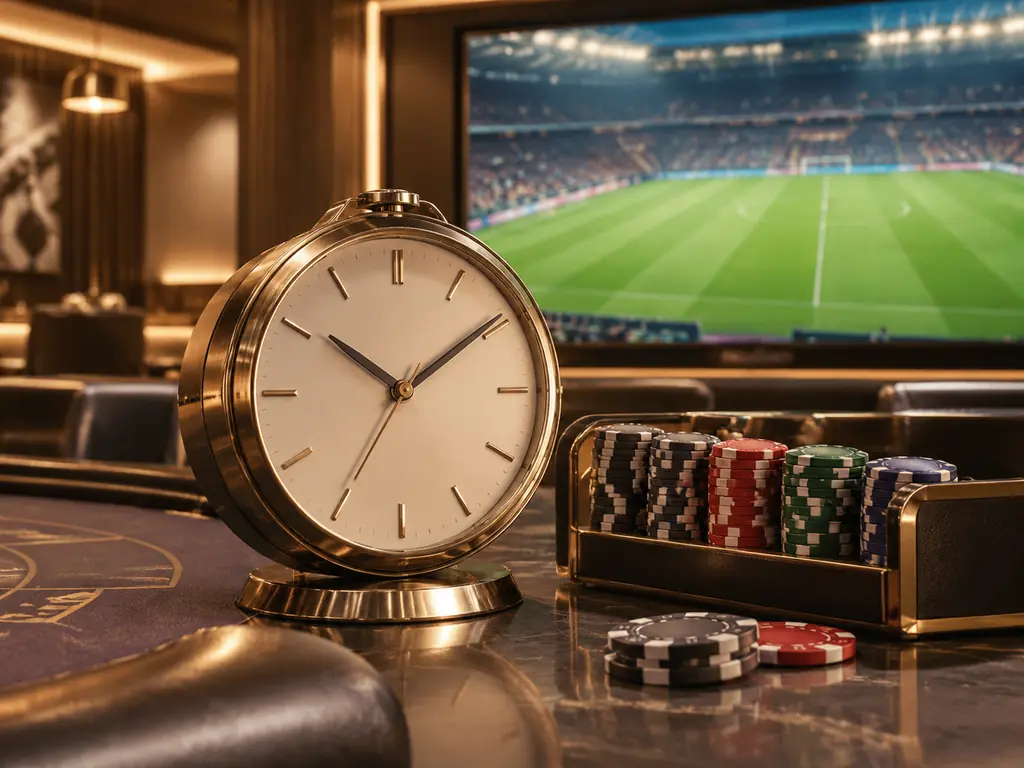Jam analog dan layar sepak bola di sportsbook kasino